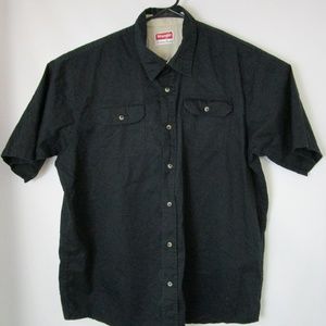 Wrangler Mens  XLT Black Button Front Short Sleeve
